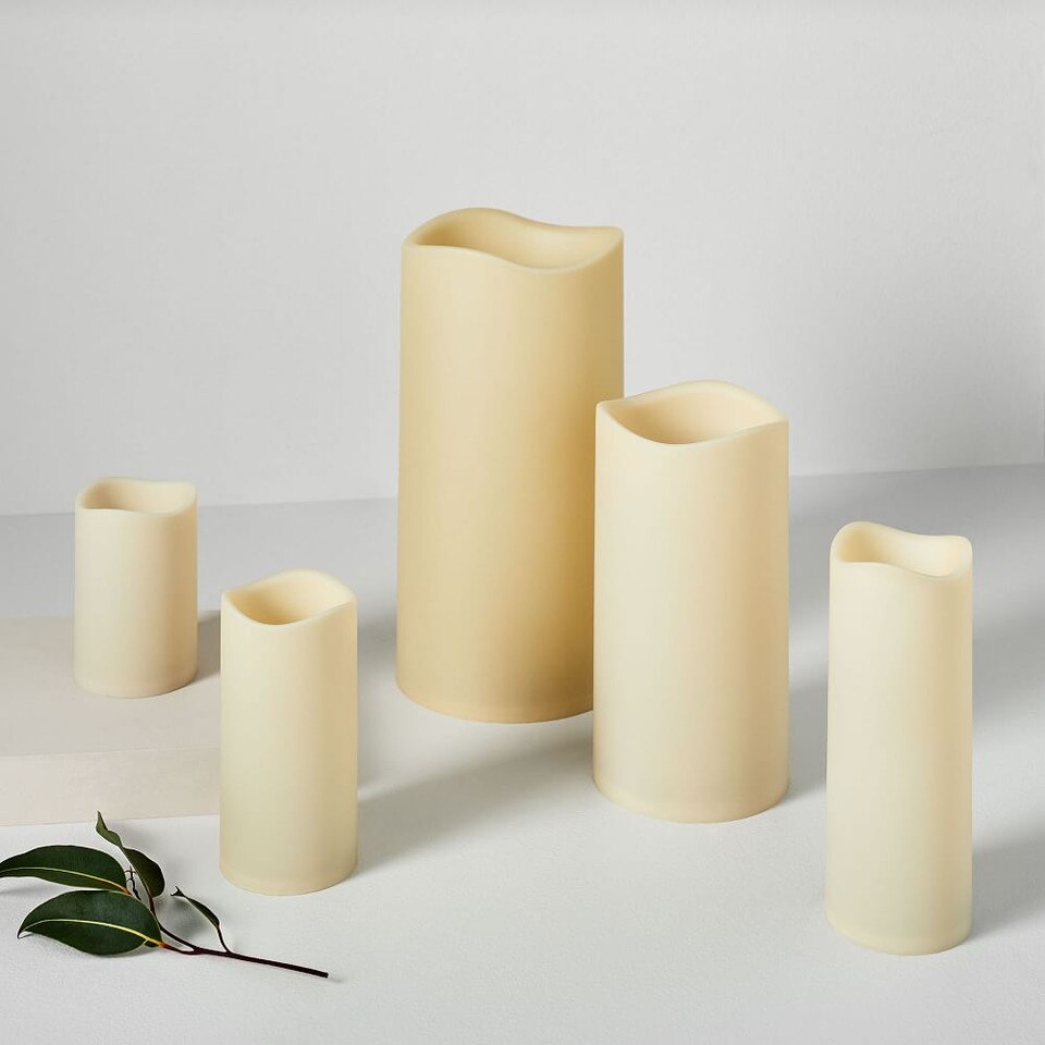 Indoor/Outdoor Flickering Flameless Pillar Candles West Elm Australia